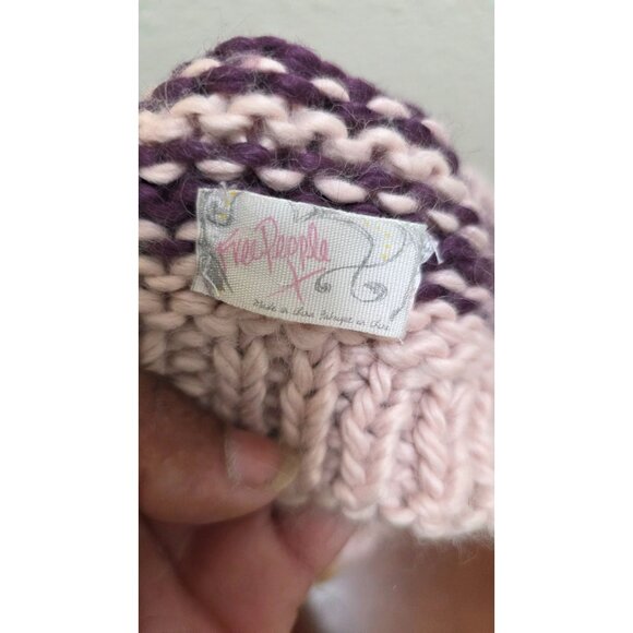 Free People Striped Knit Beanie Colorful Pattern - Adult One Size 70% Acrylic 30 - Picture 4 of 6